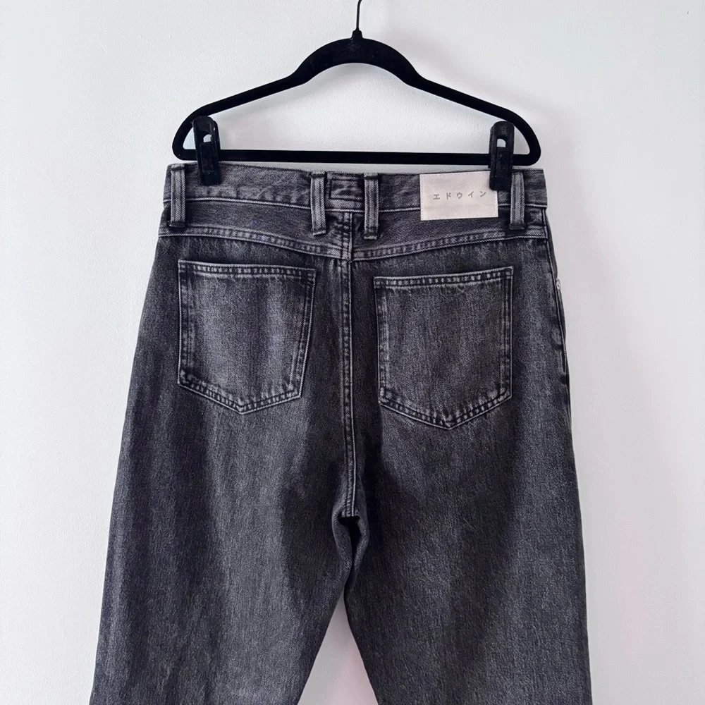 Edwin Men’s Matrix Pant Jeans Denim Straight Fit Loose Mid-Rise Cut Edgy Black